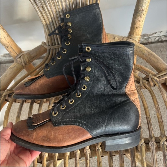 Hand Made Leather Lace-Up Boots - Picture 3 of 9